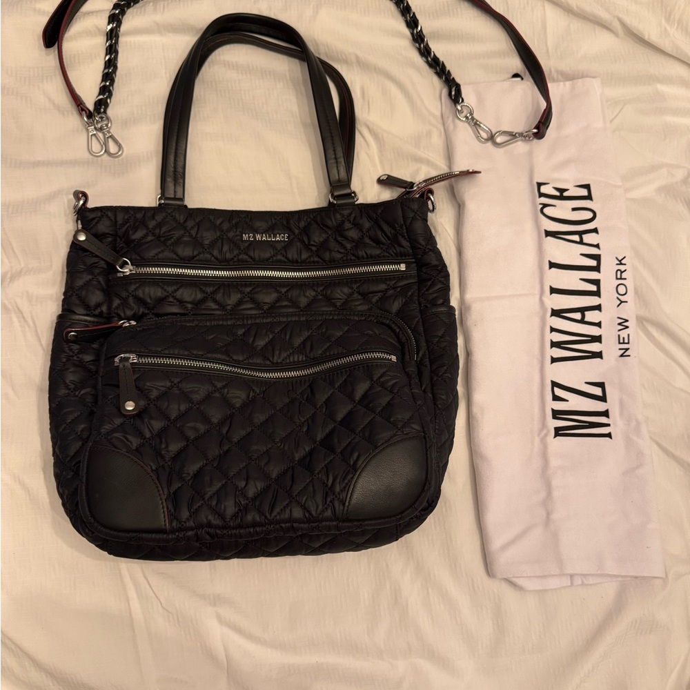 MZ Wallace large Black Quilted Crosby Tote